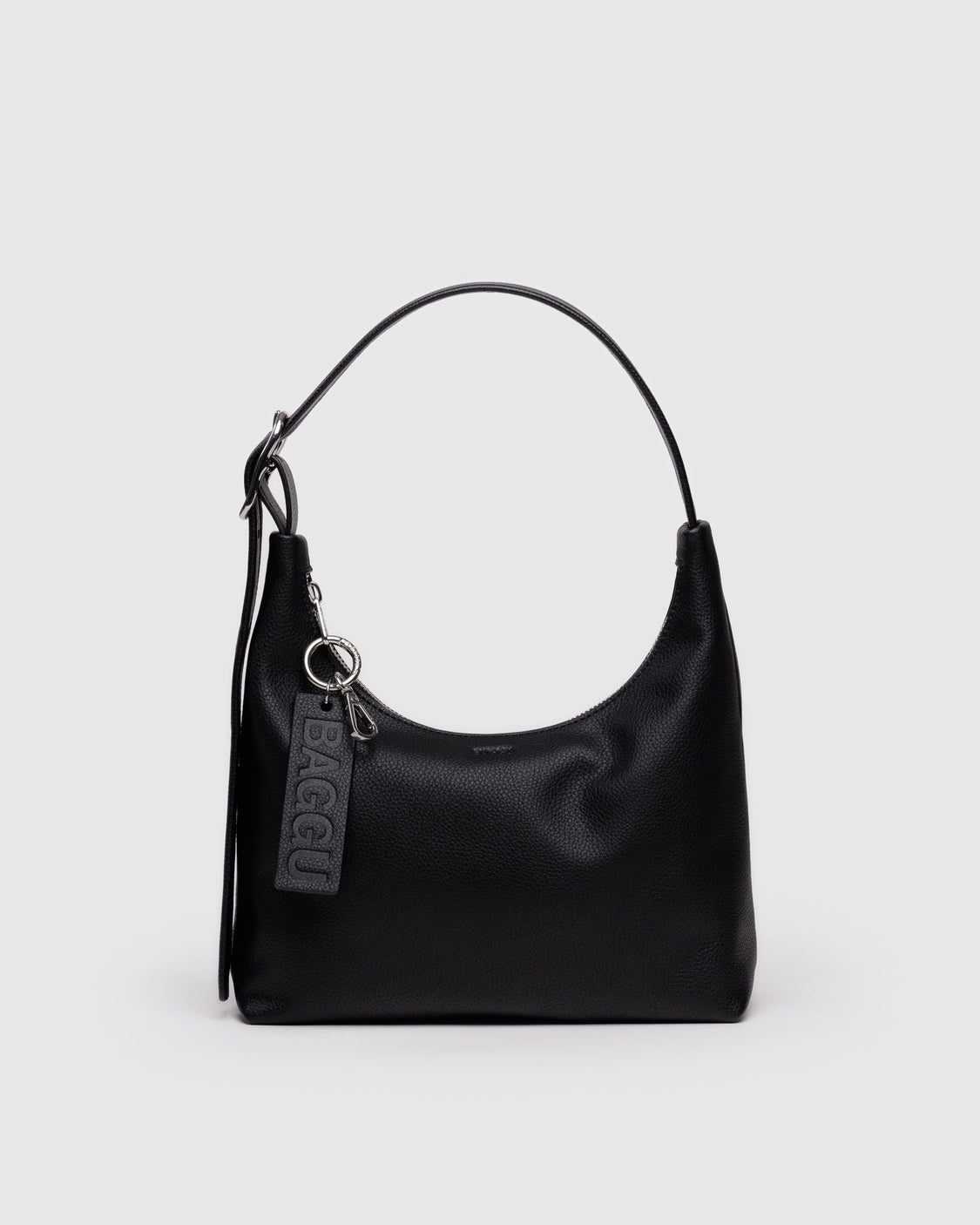 Mini Recycled Leather Shoulder Bag - Black - City Ready