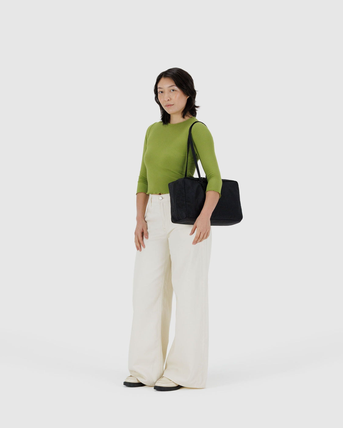 Medium Nylon Bowler Bag - Black - Daily Travel Ready
