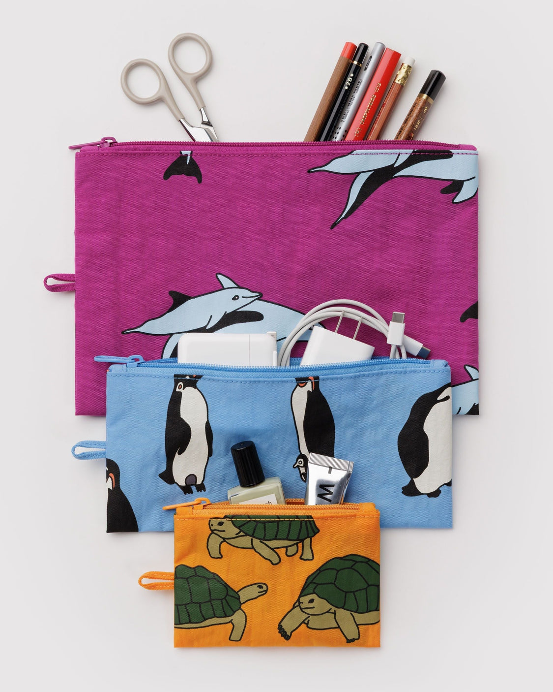 Flat Pouch Set - Vacation Animals - Pocket Set