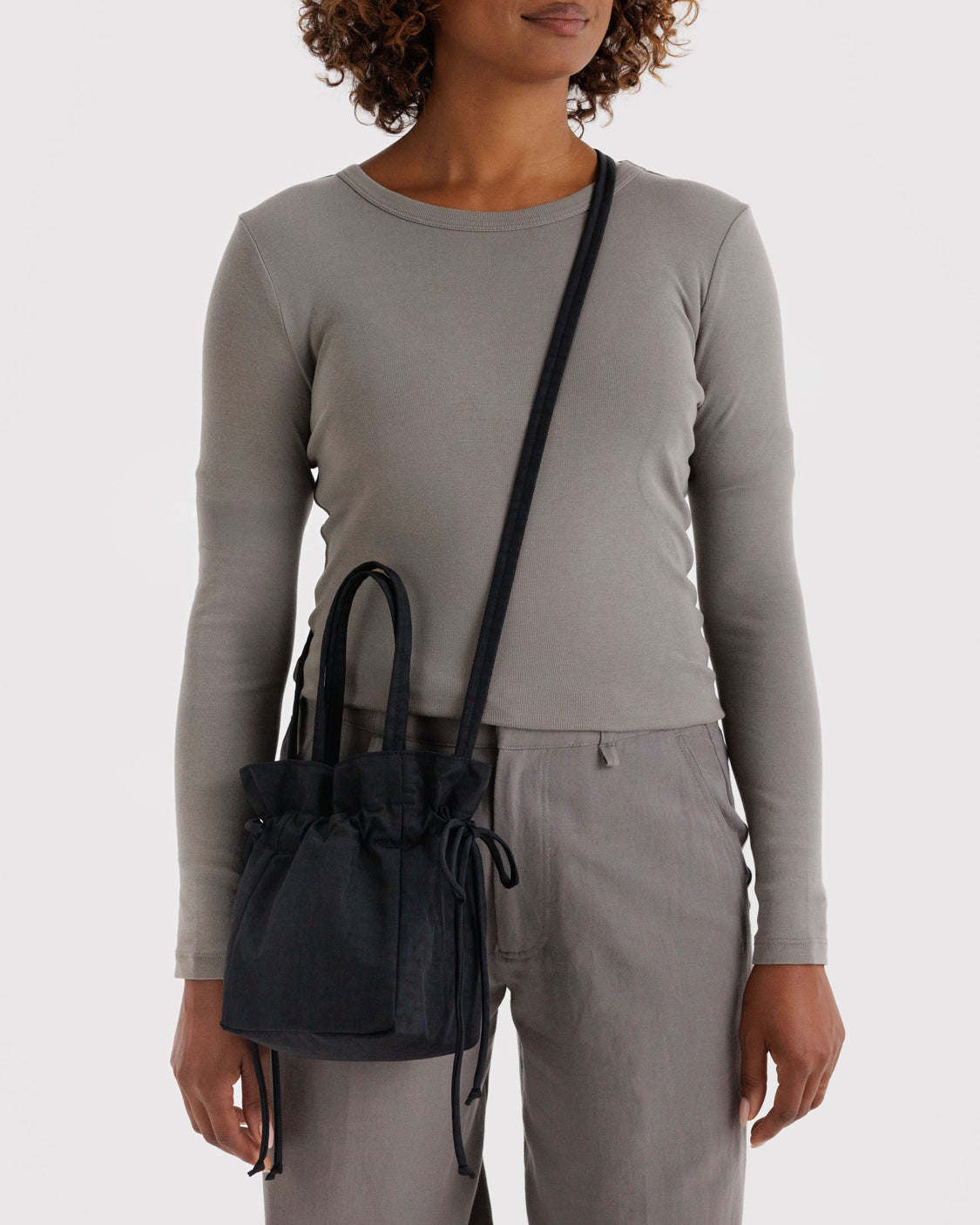 Nylon Drawstring Bag - Black - Premium Carry