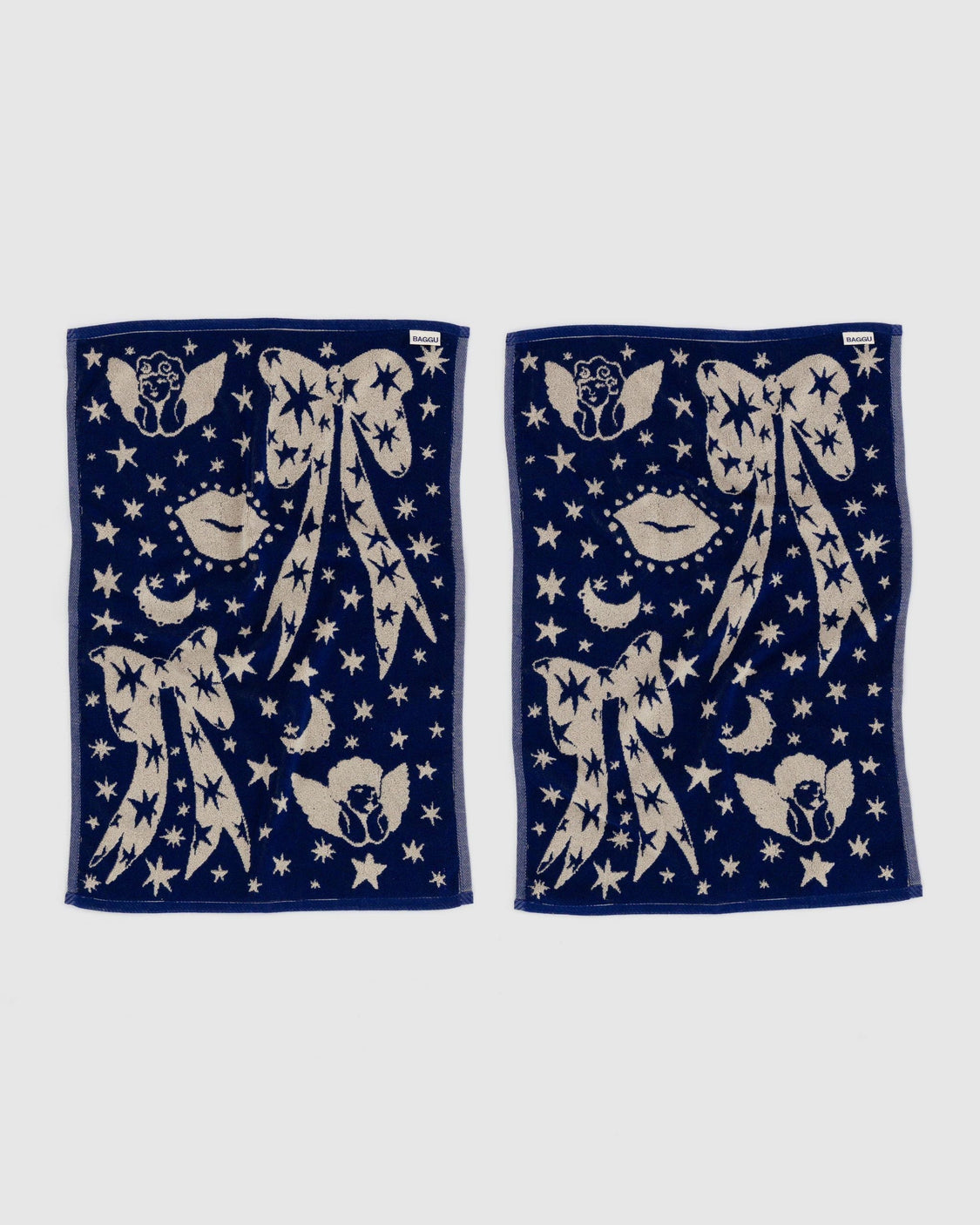 Hand Towel Set of 2 - Cherub Bows - Daily Pocket Tag