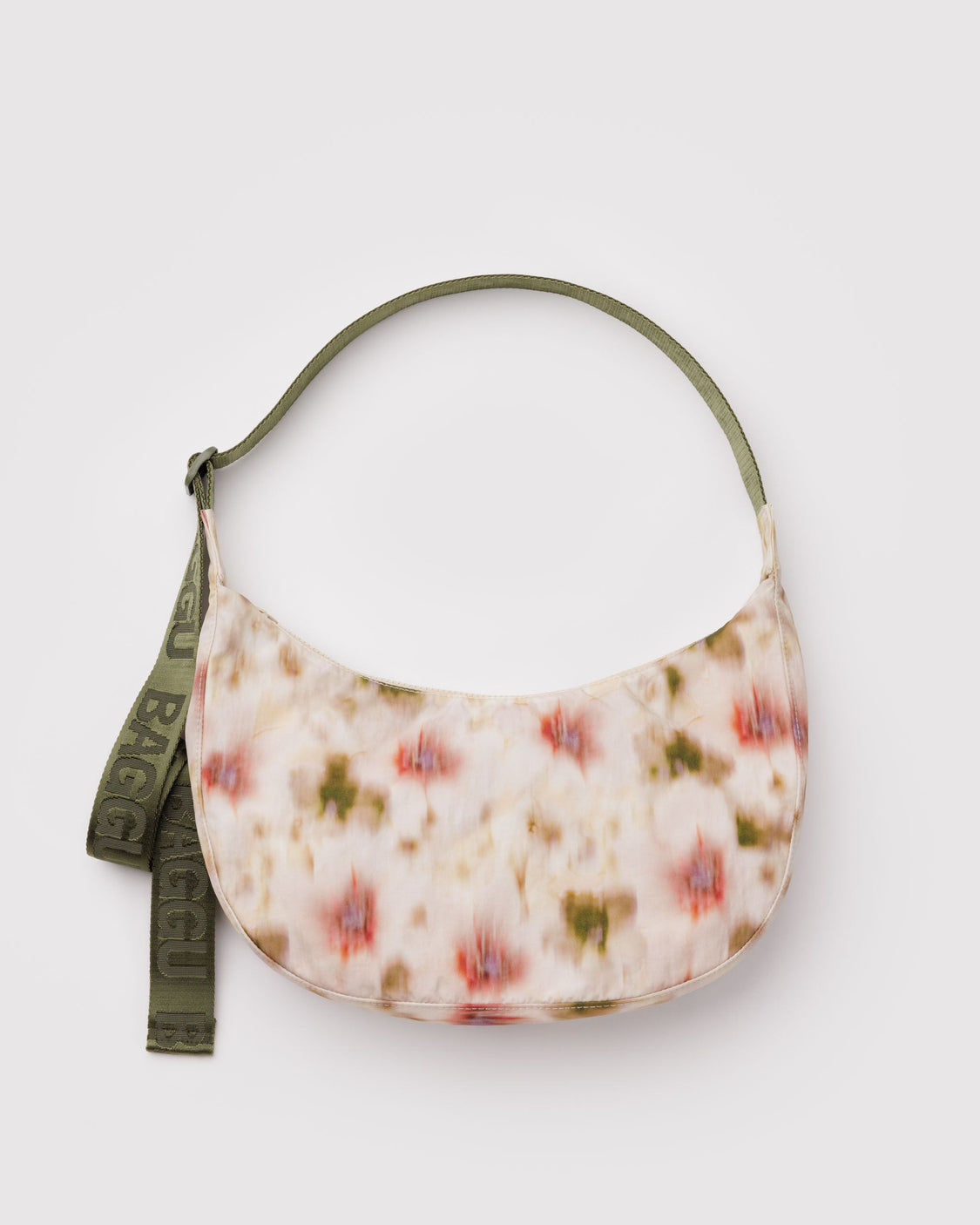 Medium Nylon Crescent Bag - Abstract Floral - Modern Bag